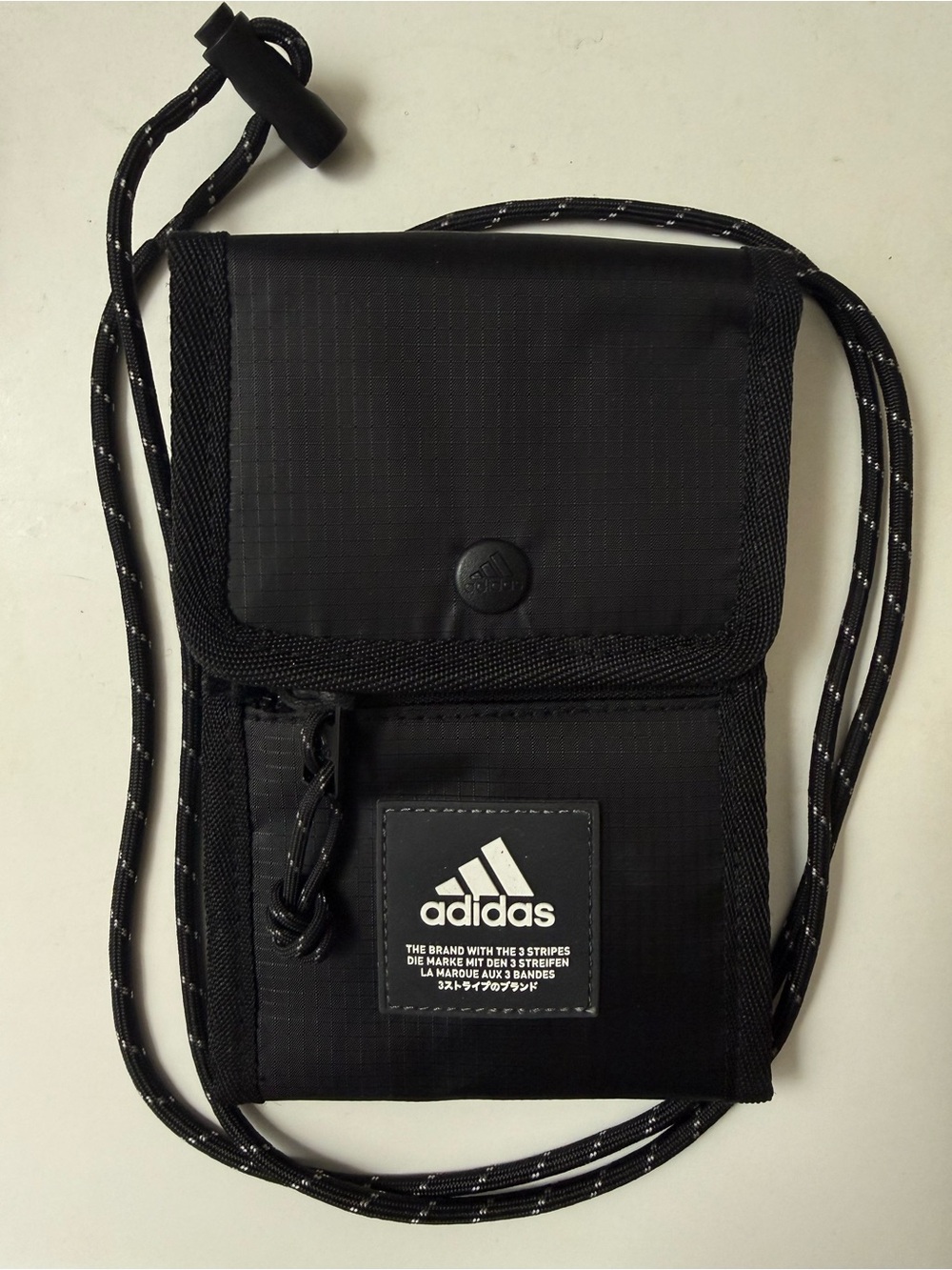 Adidas NWT O/S Black Neck Pouch Crossbody